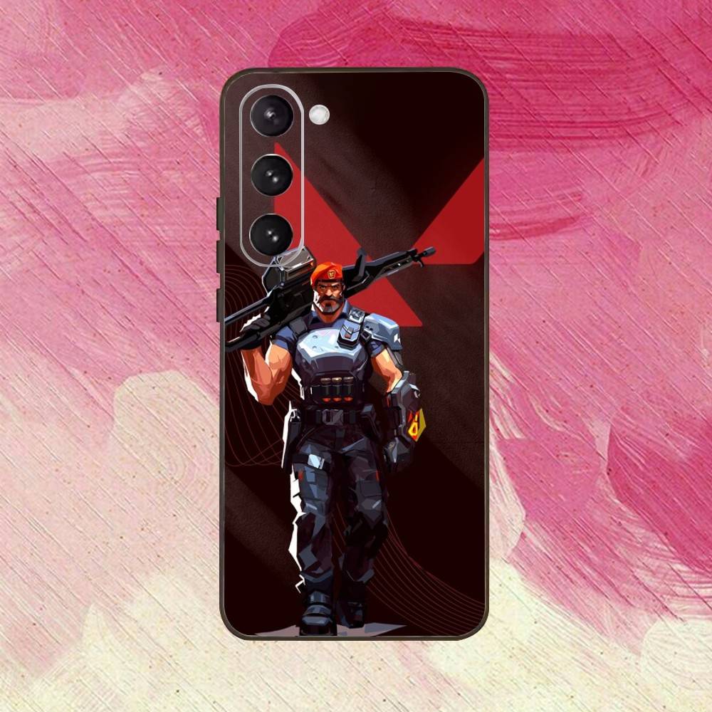 V-Valorant Agent B-Brimstone-ES Phone Case For Samsung Galaxy A73,A72,A71,A70,A53,A52,A51,Others Soft Black Cover