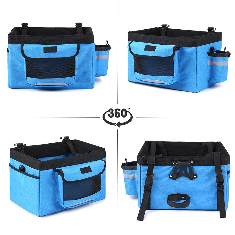 Foldable Front Basket Removable Bike Pet Basket Pet Dog Cat Carrier Camping Bag