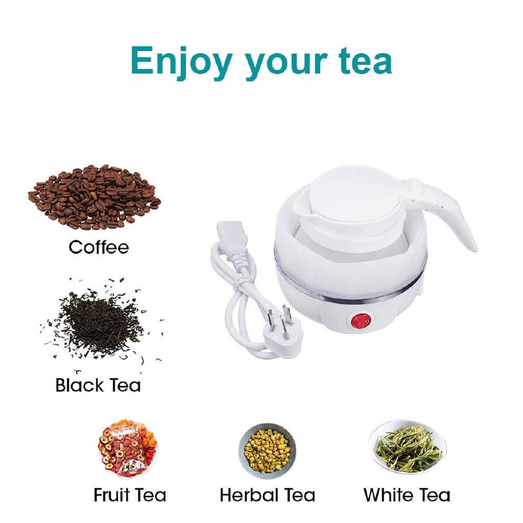 680W Electric Kettle Silicone Travel 600ml Mini Foldable Electric Kettles Portable Water Boiler Collapsible Camping 220V