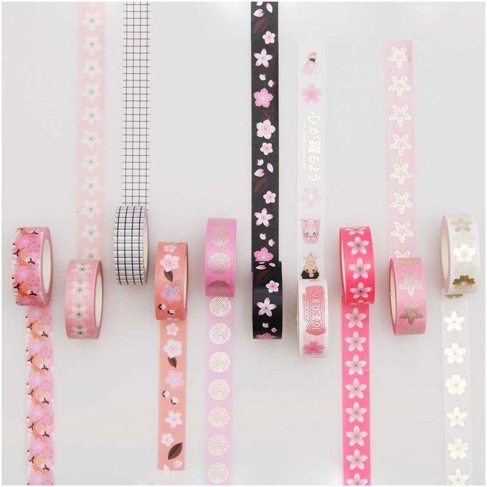 5 Masking Tapes - Sakura Manga Patterns - Japanese Spring