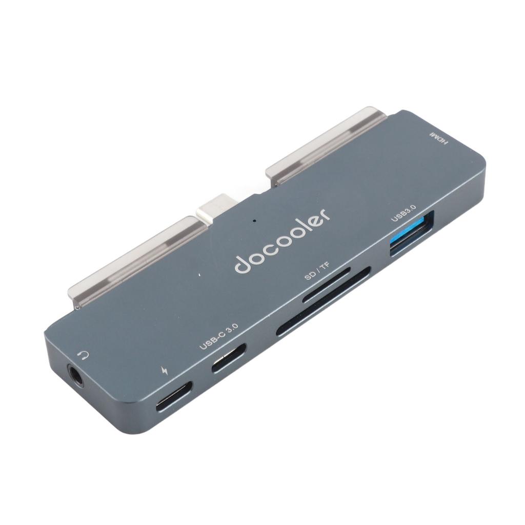 Docooler 7 In 1 Type C Hub with USB3.0 Audio HD Port TF SD Card Slots Compatible with IPad Pro Type C Phone Tablet