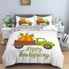 Autumn Pumpkin Truck Soft Duvet Cover Hapy Fal Thanksgiving Beding Set for Children Festival Gifts Comfortable Quilt Cover Bedrom Decoration