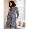 Terry American Print Dress with Pockets Plus Size Women Base Skirt 24 Autumn and Winter New Chubby Girl Slimming 831