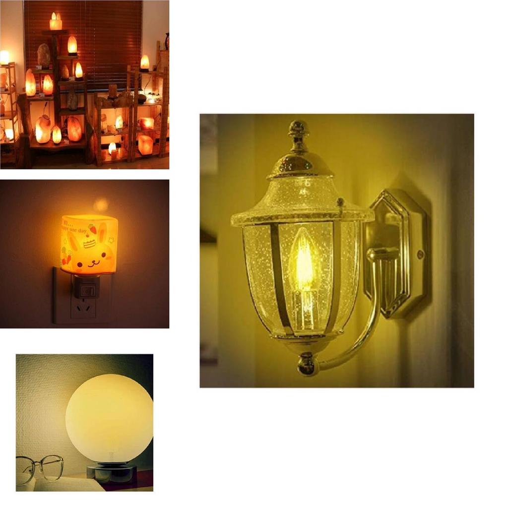 Lâmpada de Luz E14 Prata 220v 10w C7 Ponta Afiada Rosca Pequena Lâmpada de Sal Lâmpada de Aroma Luz Noturna Lâmpada Incandescente