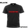 Unisex Red Letter Monster Graphic T Shirt Cotton Short Sleeve Crew Neck Tee Racing Motorcycle Streetwear Casual Tops
