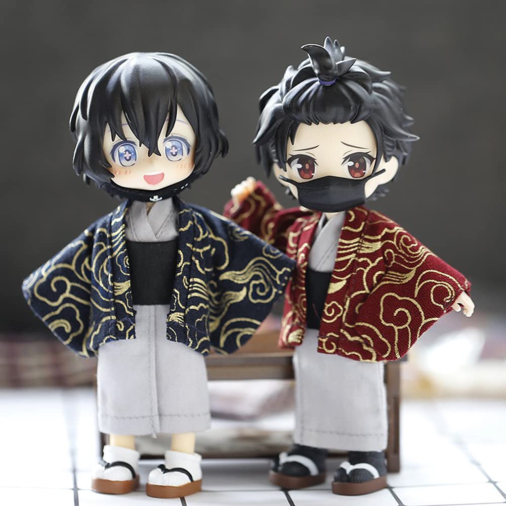 Tenue Taille Obitsu 11 OB11 pour Poupée Obitsu 11cm Corps Japonais 3 Couleurs, Yukata, Kimono, Garçons, Ensemble 3 Pièces, (Type B)
