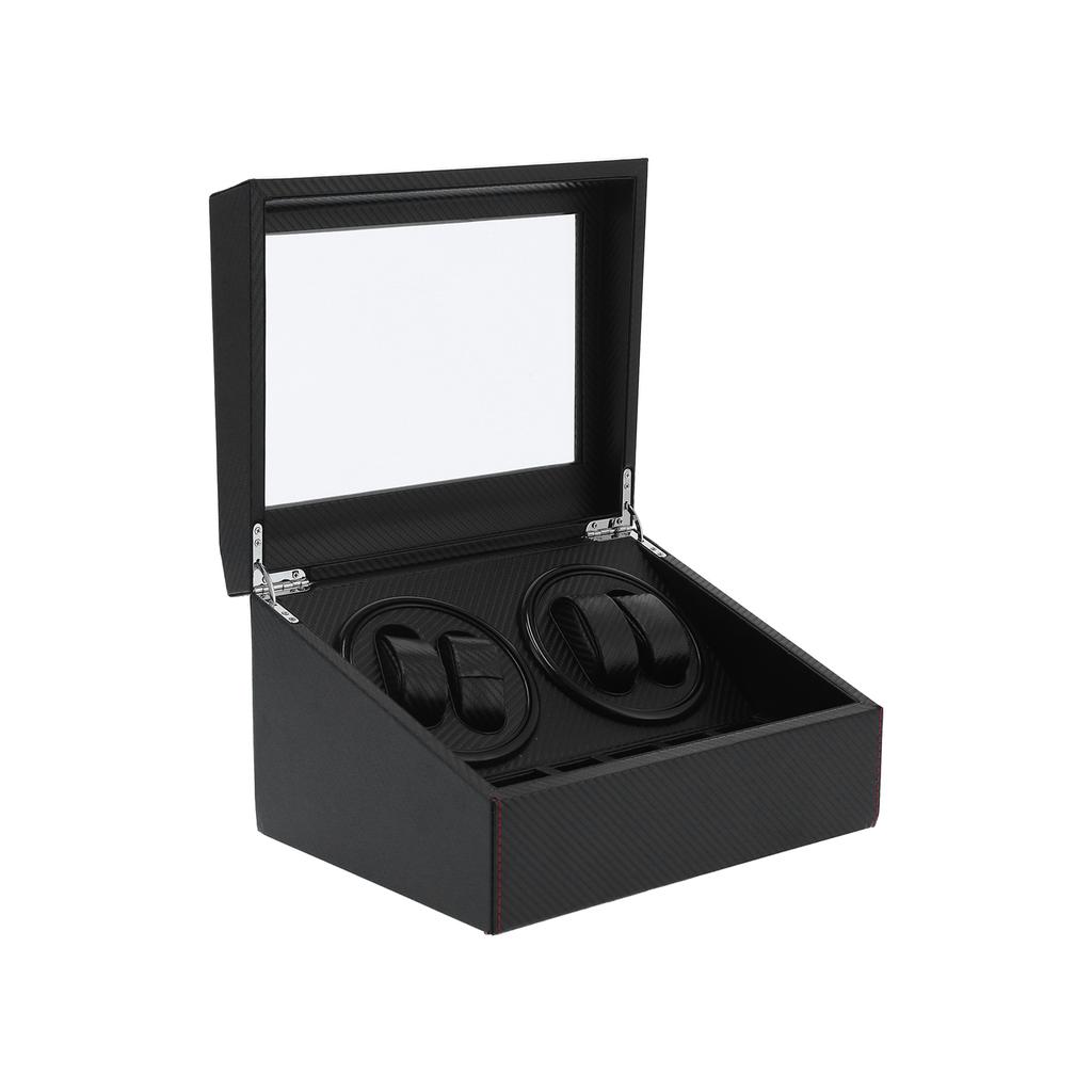 Watch Winding Box Automatic Winder Carbon Fiber Luxury Storage Case with Flexible Watch PillowsEU