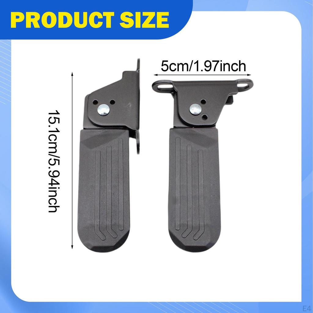 Electric Bike Pedals Anti Slip Foldable Accessories Easy To Install Direct Replaces Rubber Metal
