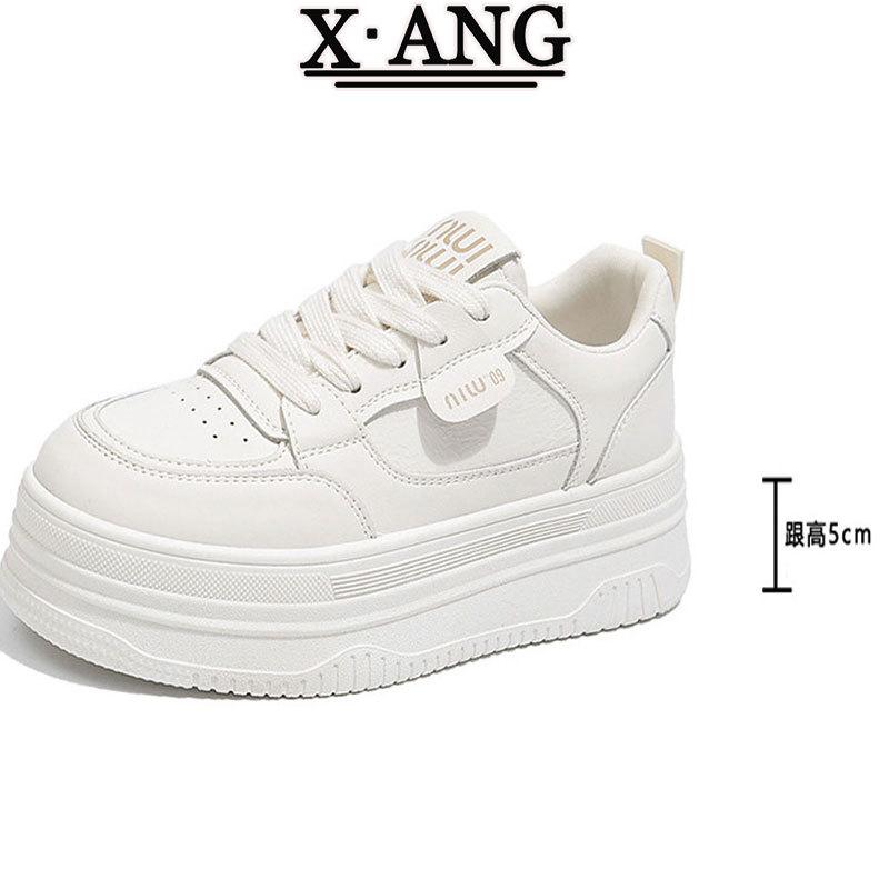 

Leather little white shoes children s muffin thick-soled heightening board shoes panda shoes 2025 spring new leisure sports women s shoes 35