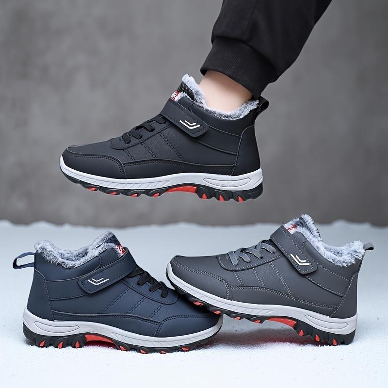 Men's Thickened Winter Snow Boots Fleece Lined Ankle High Non Slip Outdoor Hiking Daily Wear Cold Weather Athletic Durable Shoes Sizes 39-46