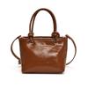 PU Leather Vintage Crossbody Bag Elegant Ladies Bucket Bag Minimalism Square Shoulder Bag  Girls