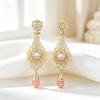 1Pair Arab Earrings Elegant Moroccan Style For Women Gold Plated Multicolor Rhinestones Drop Wedding Jewelry Valentines Gift
