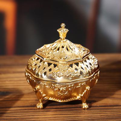 Vintage Incense Holder Metal Decorative Cone Stick Incense Holder with Removable Ashes Catcher and Lid for Bedroom Study  