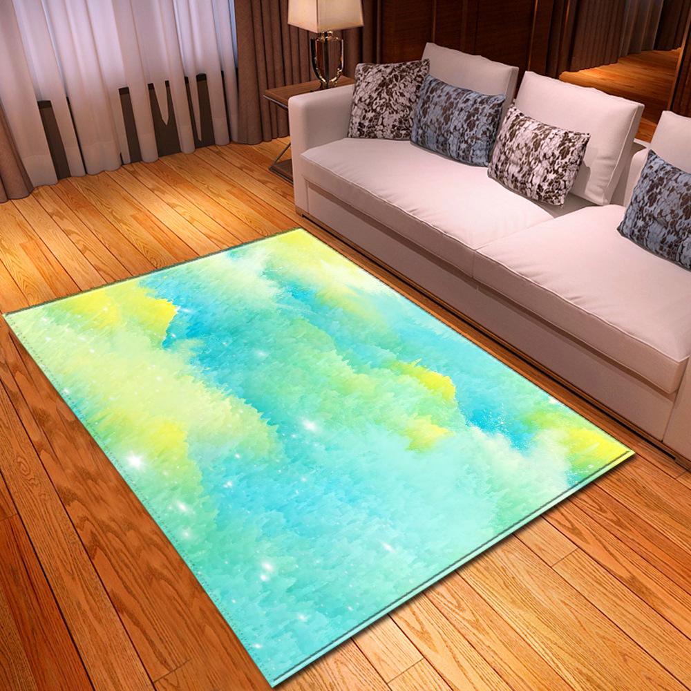 Gradual Change Large Carpet Feather Wind Bedroom Floor Mat