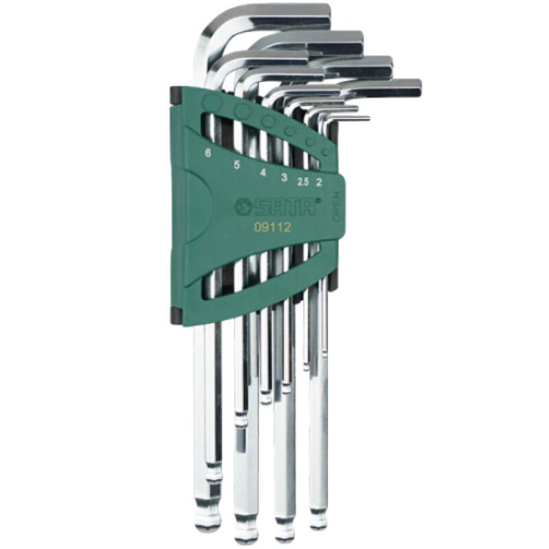 SATA 10-Piece Long Ball End Hex Key Set