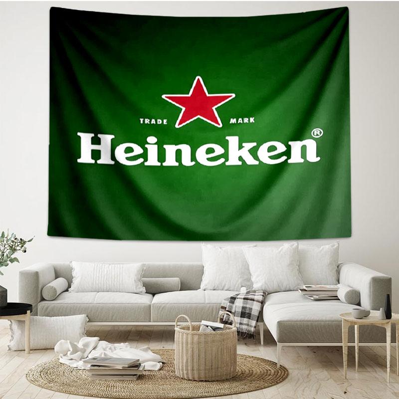 Heineken Print Tapestry - Portable Wall Decor Cloth, for Home, Dorm, Travel, Bedroom, Living Room - Ideal Birthday Housewarming Gift