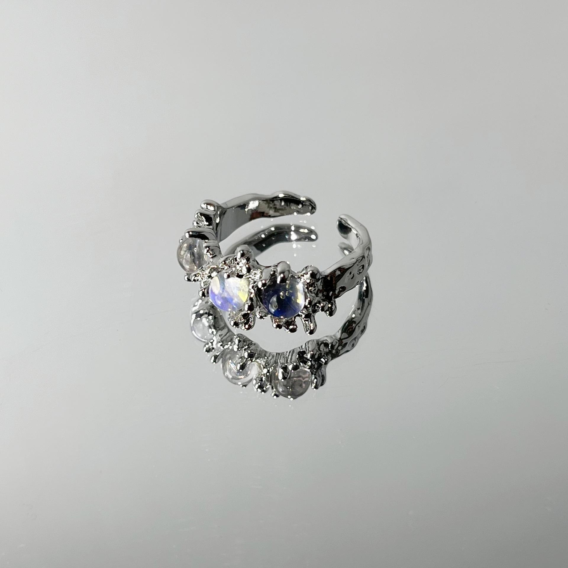 

Богемный геометрический медный набор колец с лунными камнями, модные женские украшения StyleB