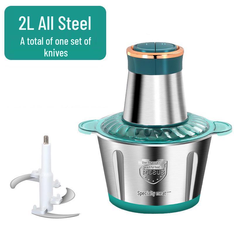 Compact Electric Meat Grinder: Stainless Steel, Large Capacity, Multifunctional for Meat, Garlic, and Food Processing.