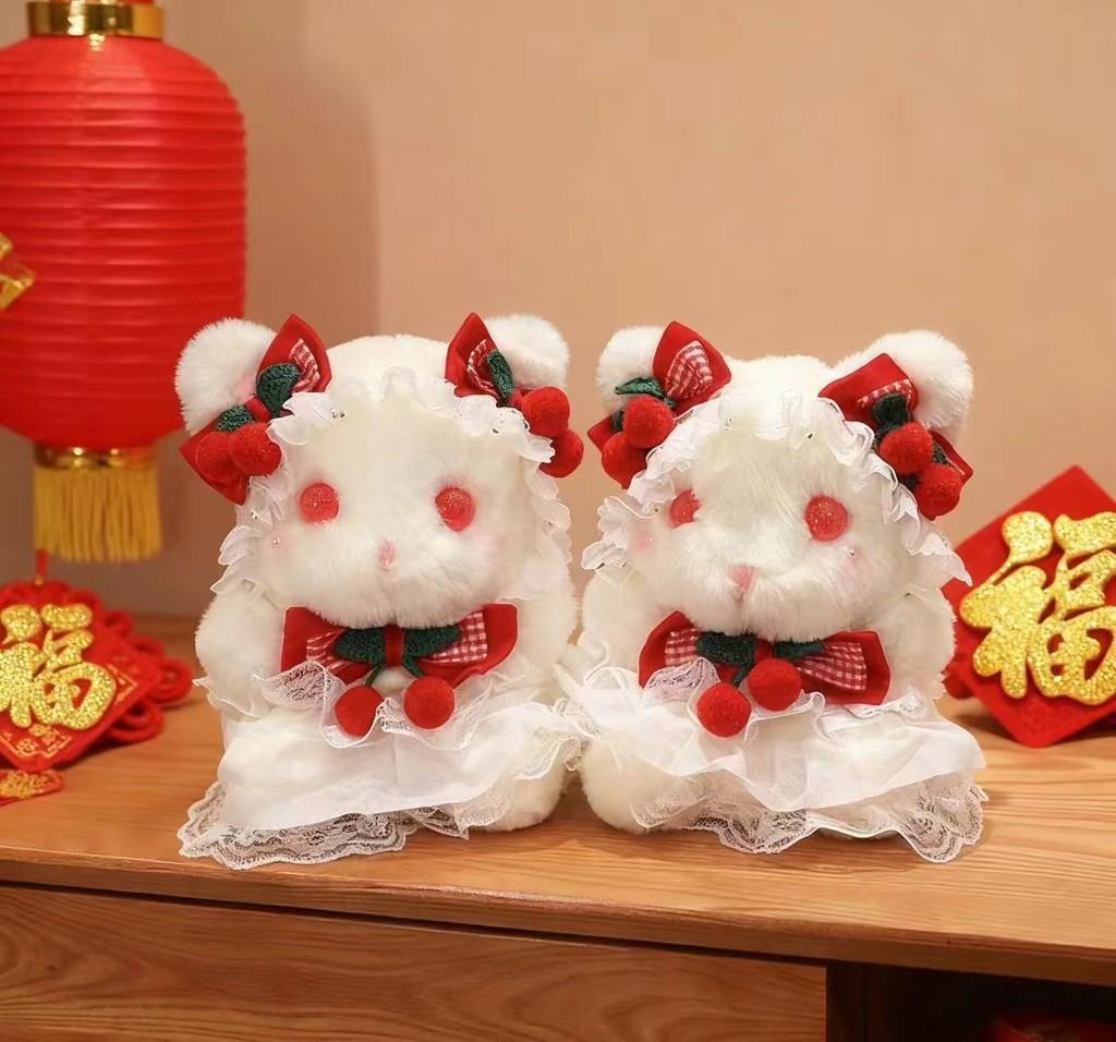 Plush Rabbit Cat Toy With Pp Cotton Filling For Girls Birthday Gift And Home Decor