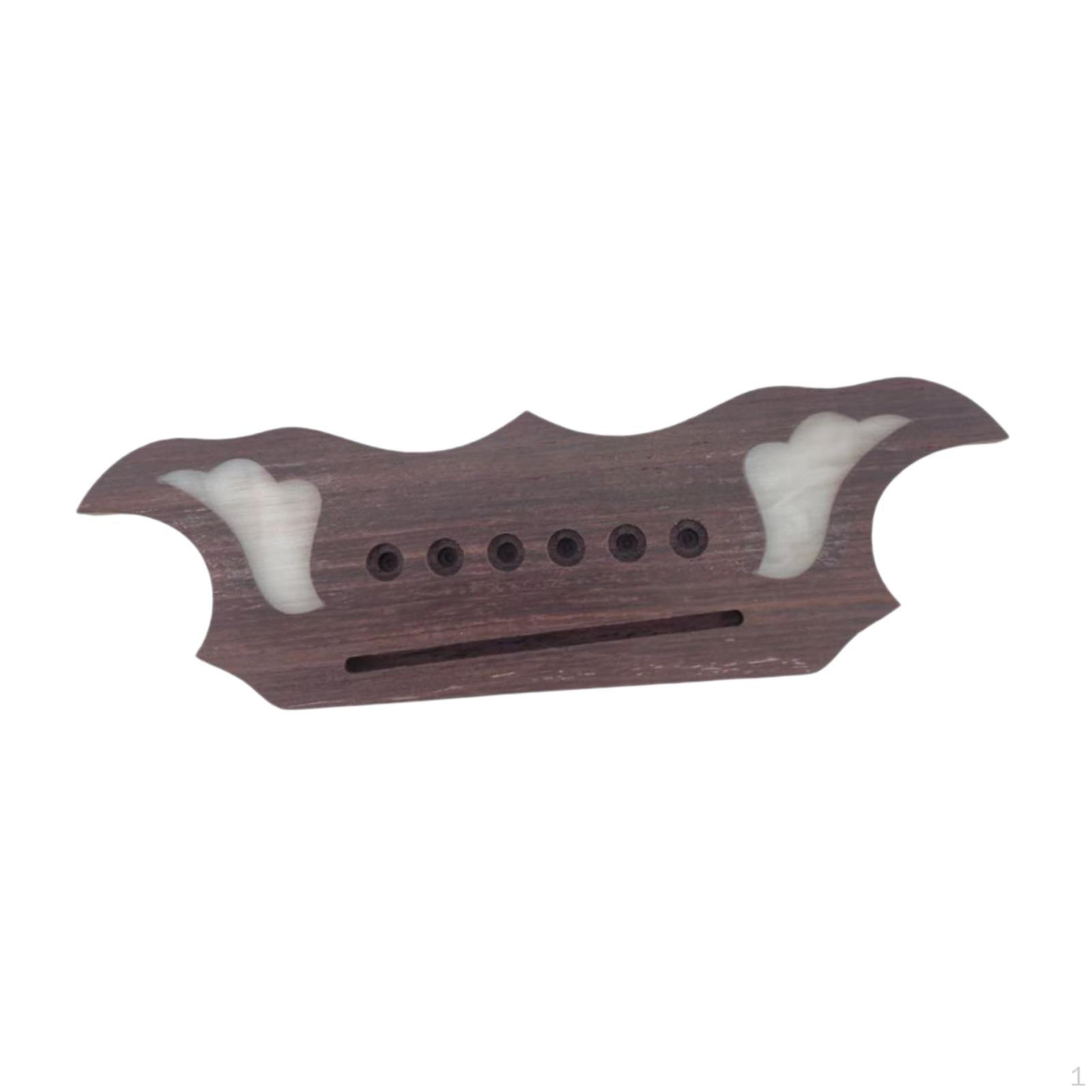 

Rosewood Guitar Bridge 6 String,Saddle Slotted Spare Portable Musical Instruments Accessories