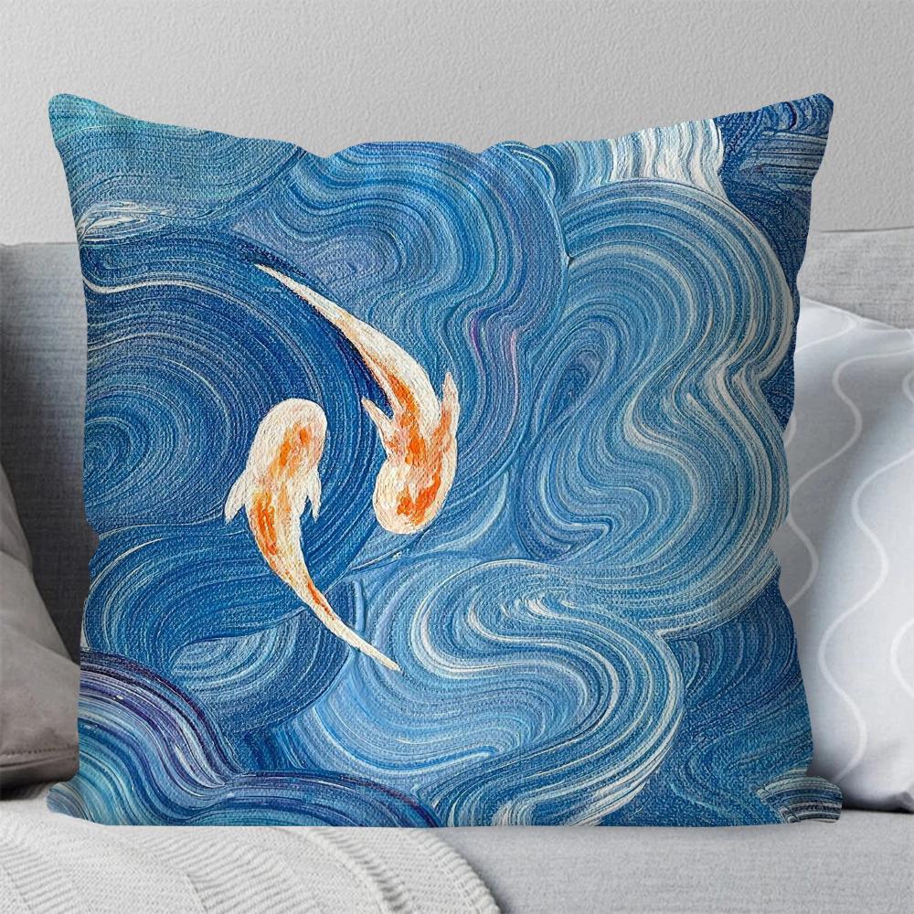 Marine Organism Shells Pillow Case Square Pillow Bedroom Sofa Leisure Comfort Cushion Car Living Room Home Decoration 40X40