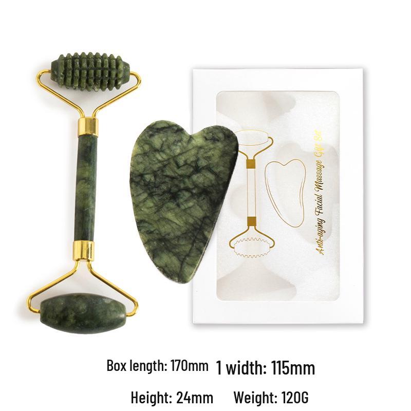 Jade Roller & Gua Sha Gesichtsmassage Dreiteiliges Set