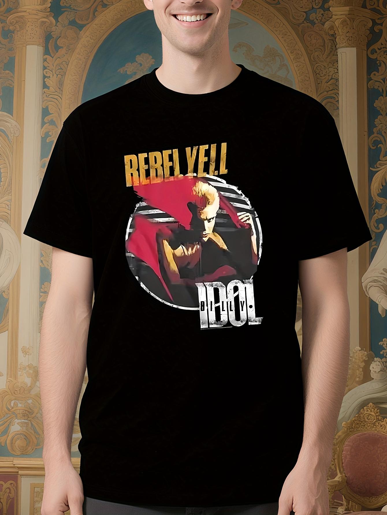 Billy Idol Rebel Yell Graphic Tshirt - Black Casual Round... XXL