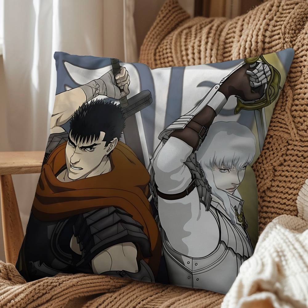 cartoon Griffith Guts Berserk Pillow Case Pillow Case Living Room Sofa Cushion Cover Suitable For Home Bedroom Room Decoration