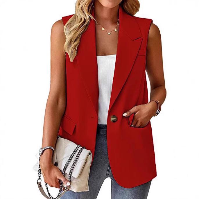 Spring/Summer 2026 Women's Sleeveless Commuting Waistcoat Suit