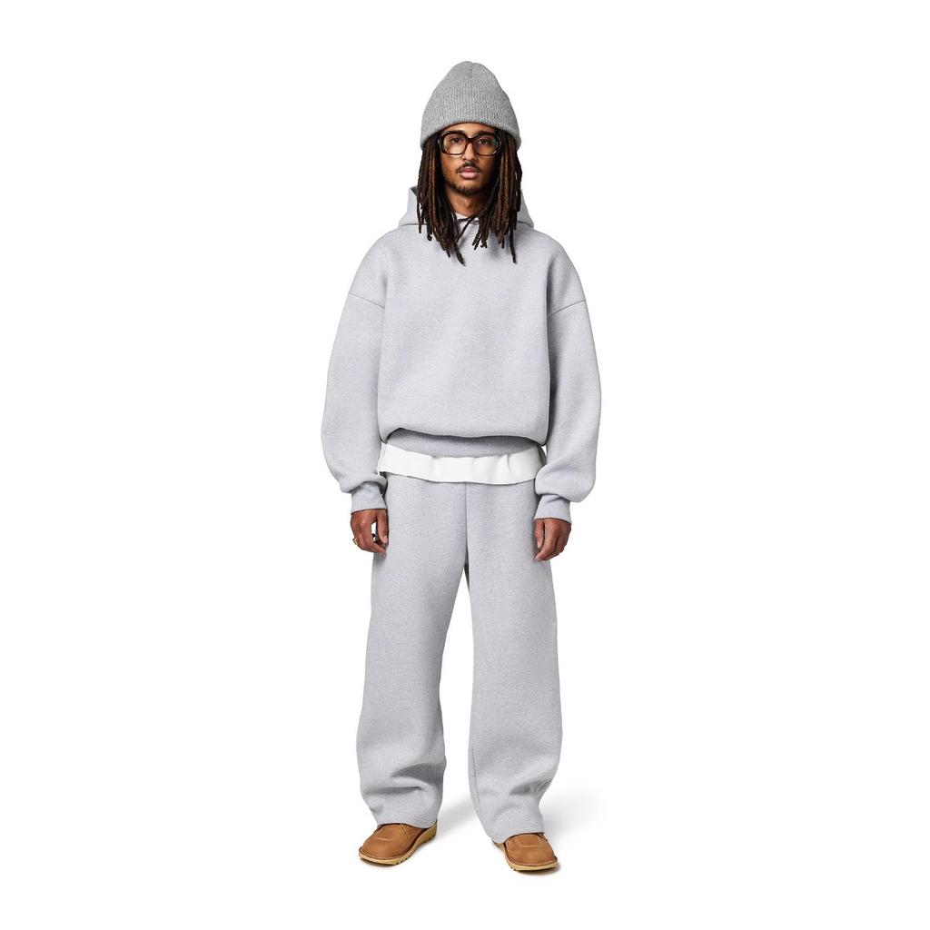 New Hooded Men's Women's Loose Suit With Drop Shoulder Ribbed Hem Sweatshirt Elastic Hidden Drawstring Waistband Sweatpants