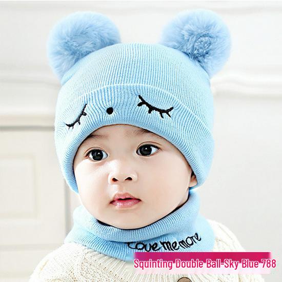 Knitted Pompon Hat for Children, Baby Warm Ear Protection Hat, Customizable Styles