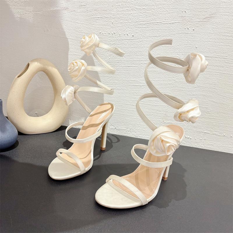 

Летние сексуальные шелковые босоножки с цветочным принтом и ремешком на щиколотке, женская мода, туфли-шпильки с открытым носком, туфли на высоком каблуке, туфли для банкета и вечеринки 35 абрикосовый