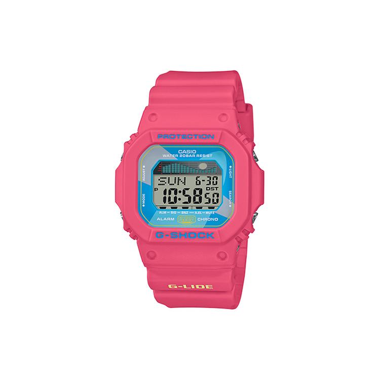 CASIO G LIDE G SHOCK G LIDE Quartz Movement Resin Strap Watch Men s Watches Blue Dial GLX-5600VH-4 Pink Strap