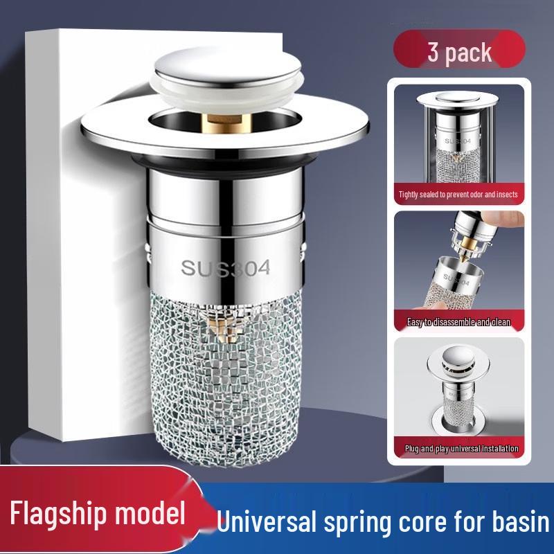 TLXT Universal Drain Stopper & Filter Set, 3-Pack