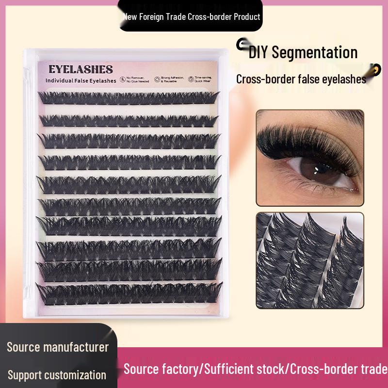 Cross-Border Fluffy Dense False Eyelashes - 10 Rows (80D/D45) for Asian & Western Styles 10 Rows 80D