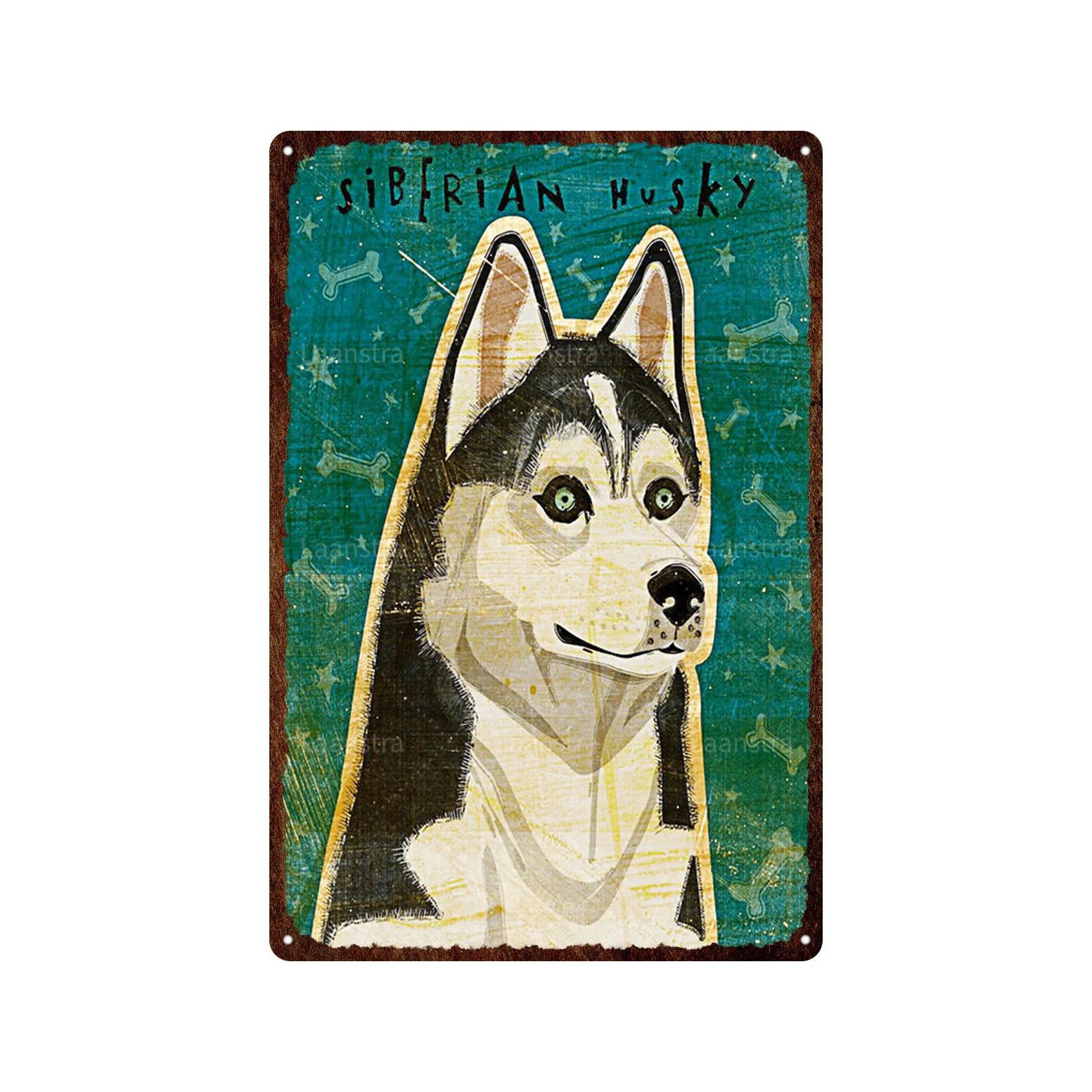 

Dog Breed Vintage Metal Plaque Tin Sign Lovely Friendship Poster Dog Market Kennel Dog House Door Decor Wall Decoration Product 20x30cm（7.8x11.8inch）
