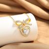 4 Carat Love Bow Necklace Women'S Large Gold-Plated Light Luxury High-End Collarbone Chain Pendant Fashion Jewelry
