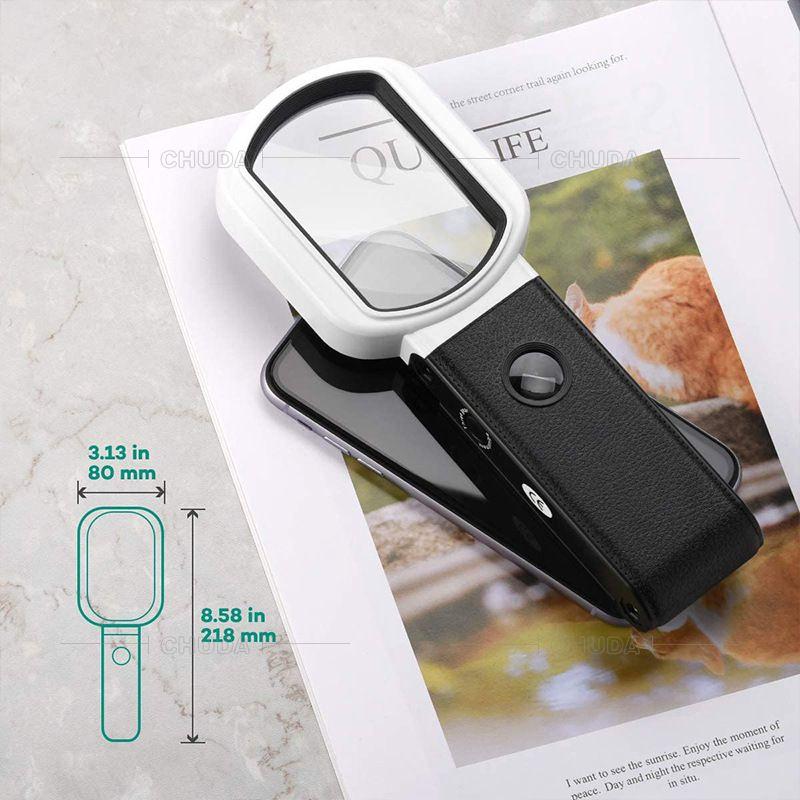 25x 10x Led Rectangular Magnifying Glass Powerful Magnification For Clear And Distortion-free Images