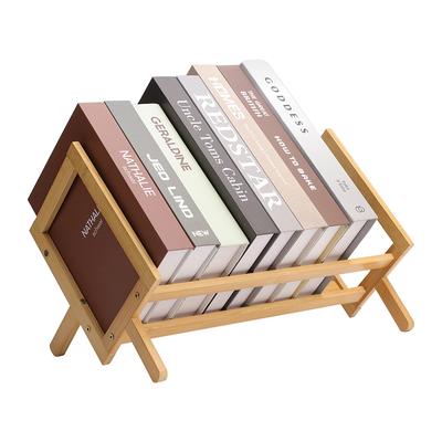 1set Bamboo Bookends Decorative Book Holders for Home & Office BurlyWood 210x400x145mm