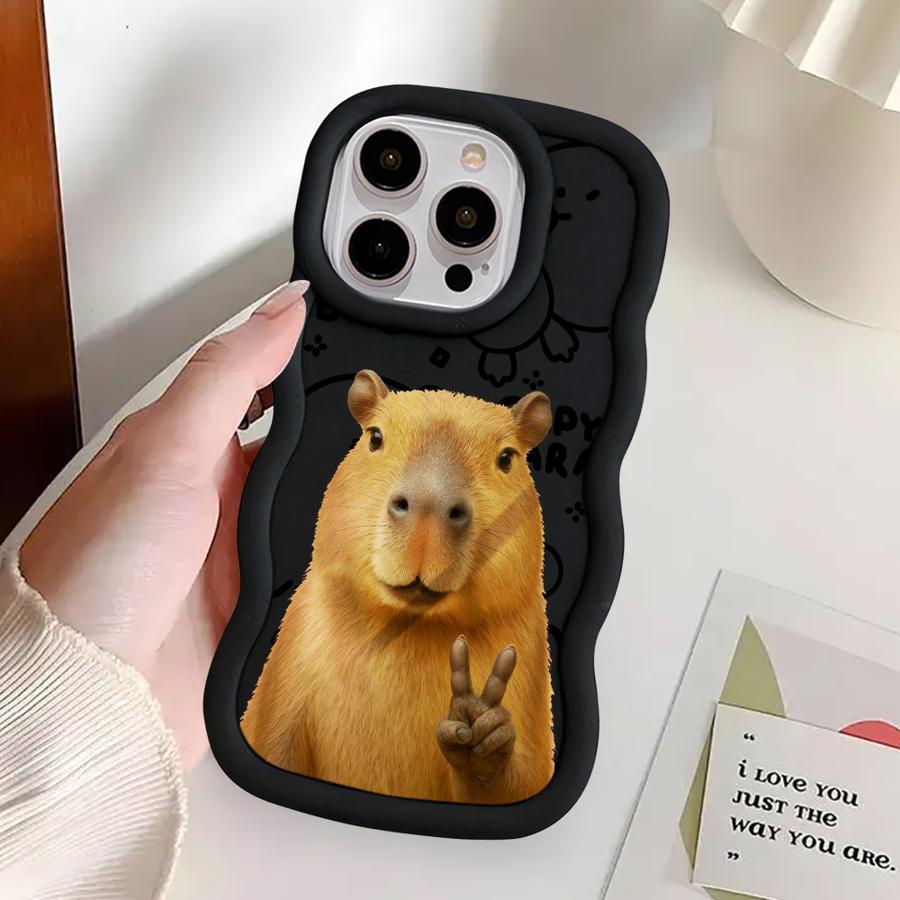 Soft Phone Cover Case for iPhone 18 13 15 Plus 11 8 14 17 Air 16 Pro Max 12 XR Capybara Cute Fashion
