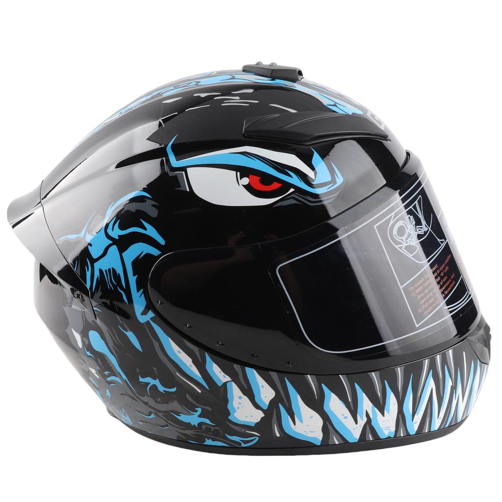Full Face Motorcycle Helmet Street Bike Helmet for Men Women Unisex, Good Breathability with Safety Buckle, Blue, XL
