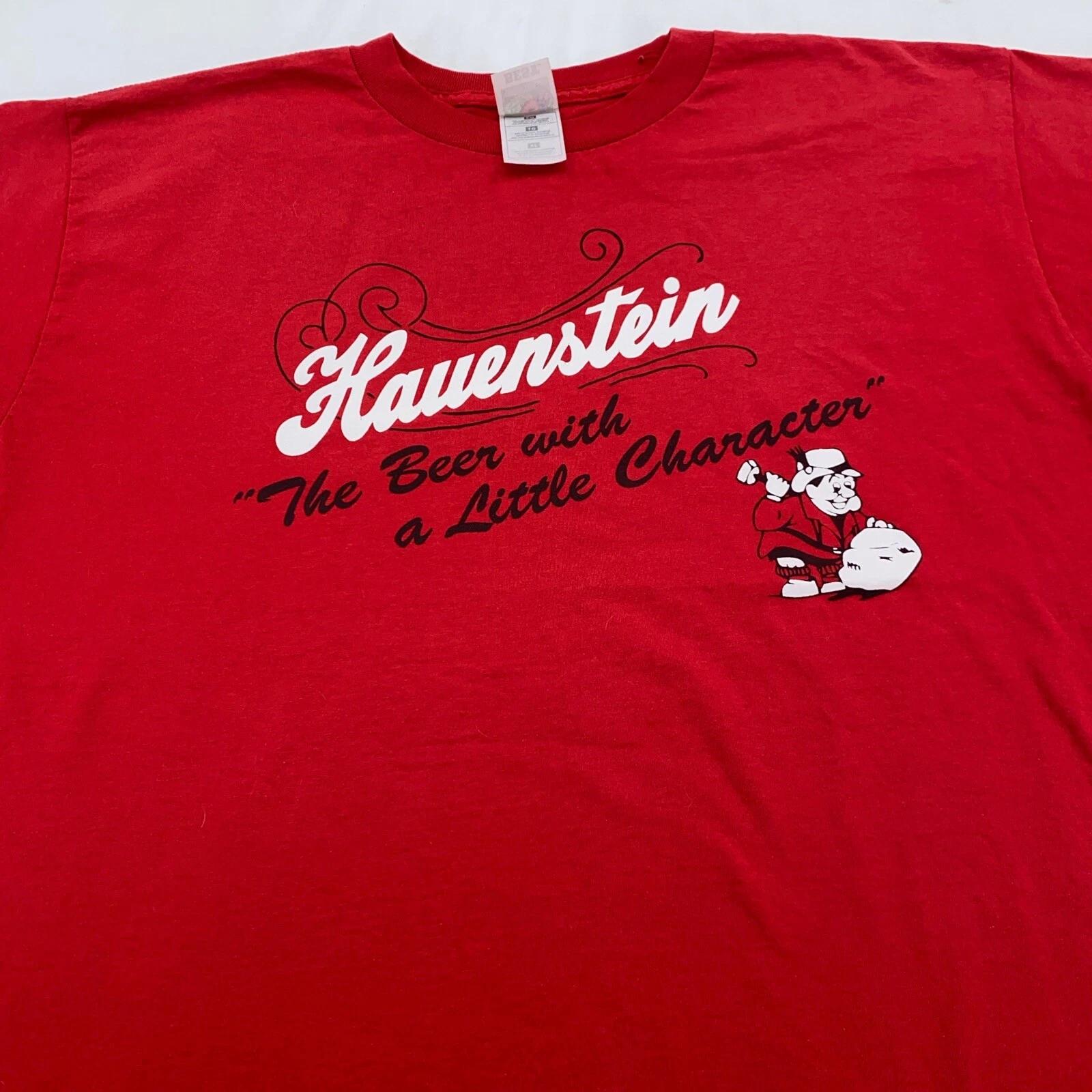 

vintage 90s HAUENSTEIN THE BEER WITH A LITTLE CHARACTER T-Shirt XL drink bar L