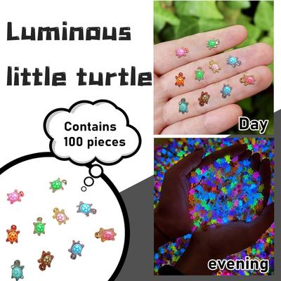 100 Pezzi Mini Tartaruga Animale in Resina al Buio, Oggetti in Miniatura Bambole Nascoste, Piccola Tartaruga per Decorazione Giardino Miniatura (Colore casuale)