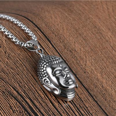 Necklace Ethnic Style Sakyamuni Tathagata Buddha Head Male and Female Buddha Statue Pendant