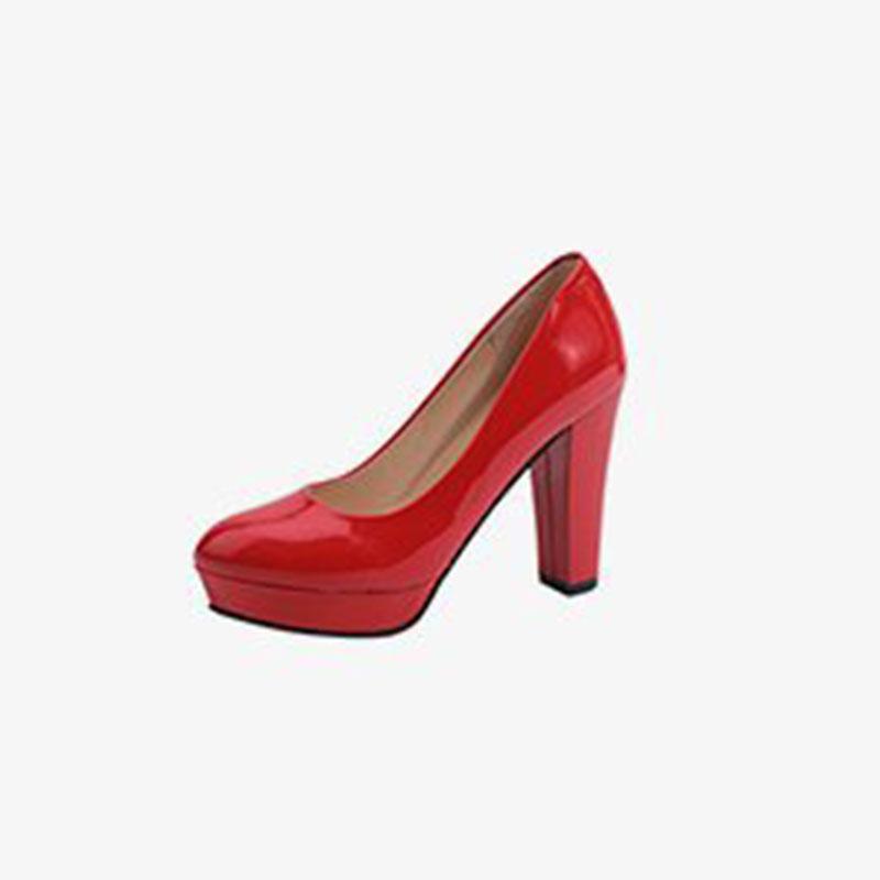 Fashion Comemore Fashion Women's High Heels Pointed Toe Shallow Chunky Heel Dress Pumps Slip on Plus Size Solid Shoes for Shoes Female