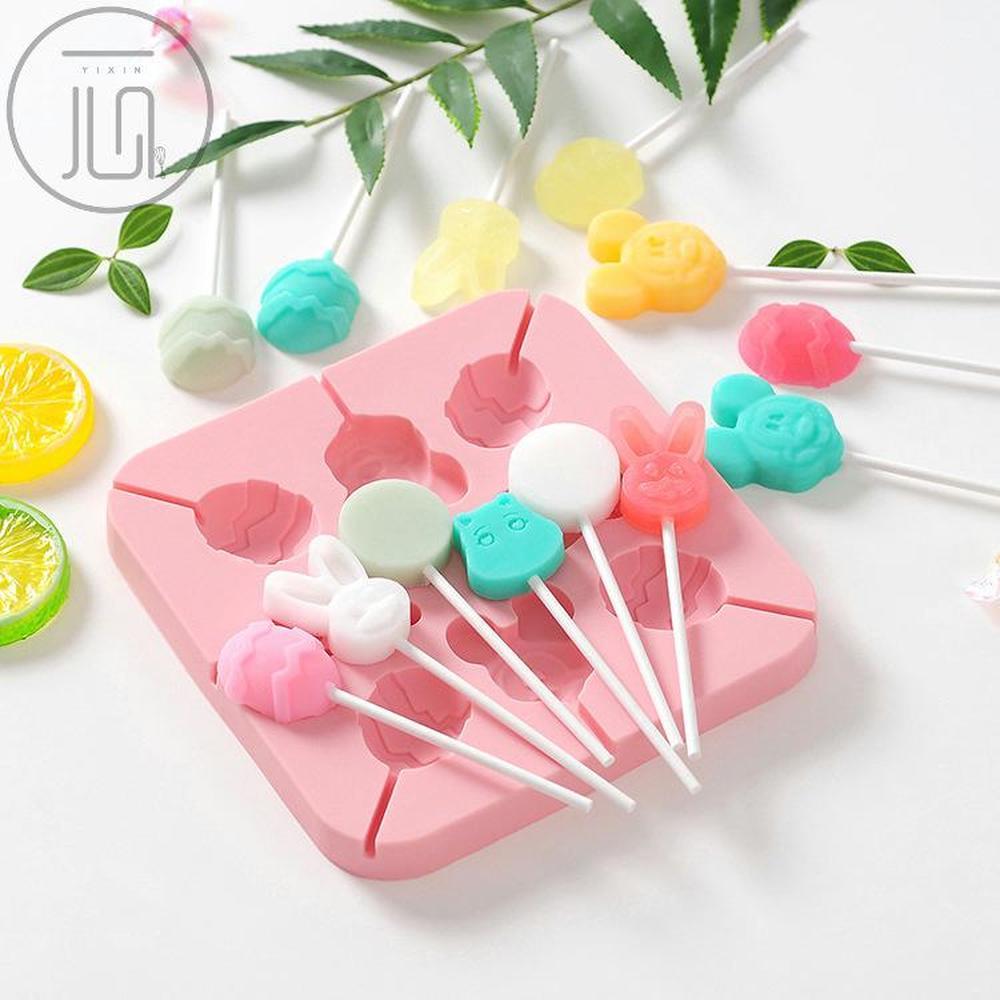 Silikon kalıp pişirme DIY aracı lolipop çikolata çocuk kare şeker kalıbı