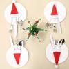 Merry Christmas  Tableware Bag Holder Christmas Hat Fork Knife Cutlery Bag Christmas Decorations for Home Decoration Maison