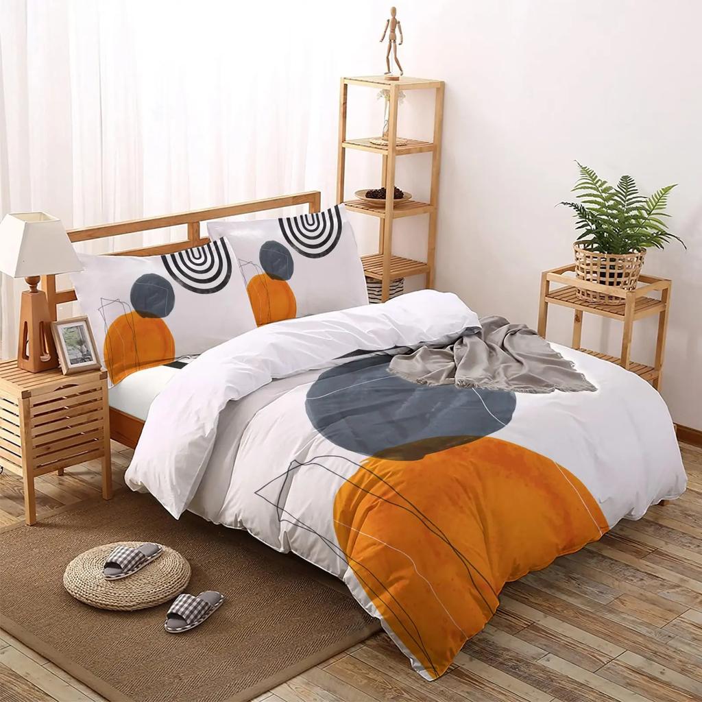 Mid Century Bohemian Abstract Duvet Cover Set Geometric Luxury Bedding Sets Tropical Palm Tree Plant Comforter Cover Set 2/3pcs