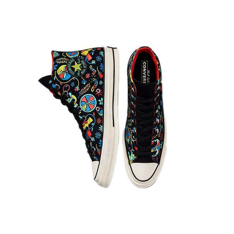 Converse Chuck 70 High Peace & Unity Unisex Sneakers Multi-Color Black Poppy-Glow 172259C