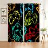 2pcs Colorful Game Controller Patterned Curtains, Design for Living Room Bedroom Window Decoration, Rod Pocket Curtains